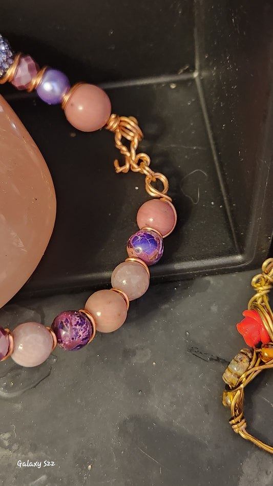 Wire wrapped bangle inspired bracelet